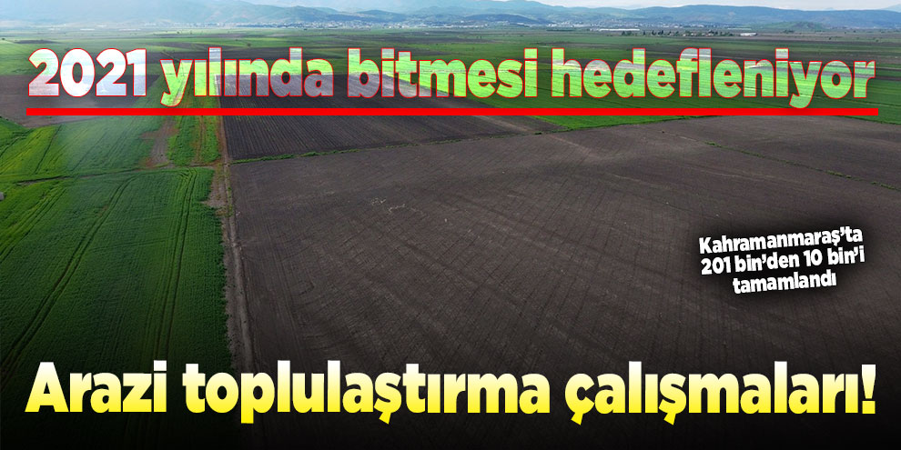 Arazi toplulaştırma çalışmaları! 2021 yılında bitmesi hedefleniyor