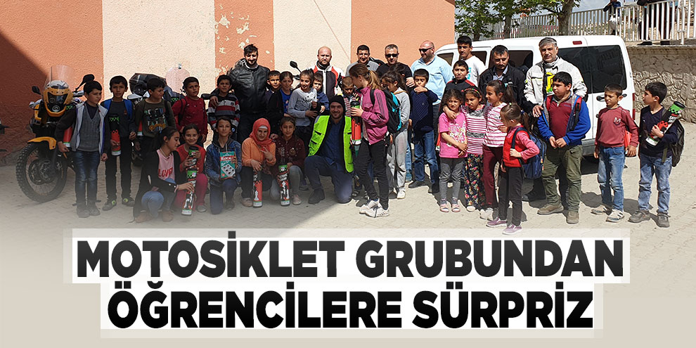 Motosiklet grubundan öğrencilere sürpriz