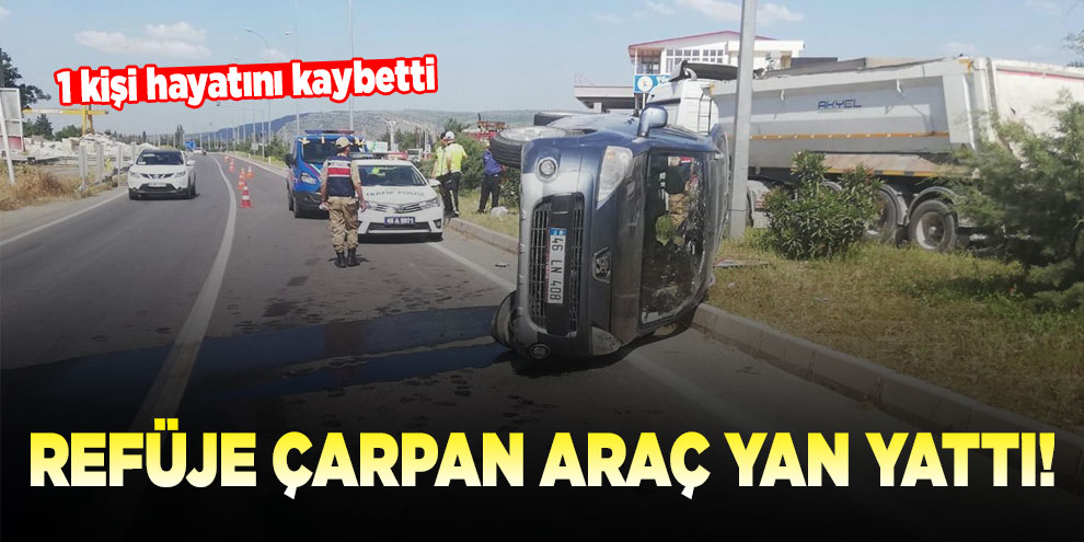 Hafif ticari araç devrildi 1 ölü 3 yaralı