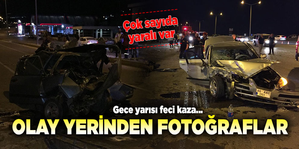 İki otomobil kafa kafaya çarpıştı 7 kişi yaralandı