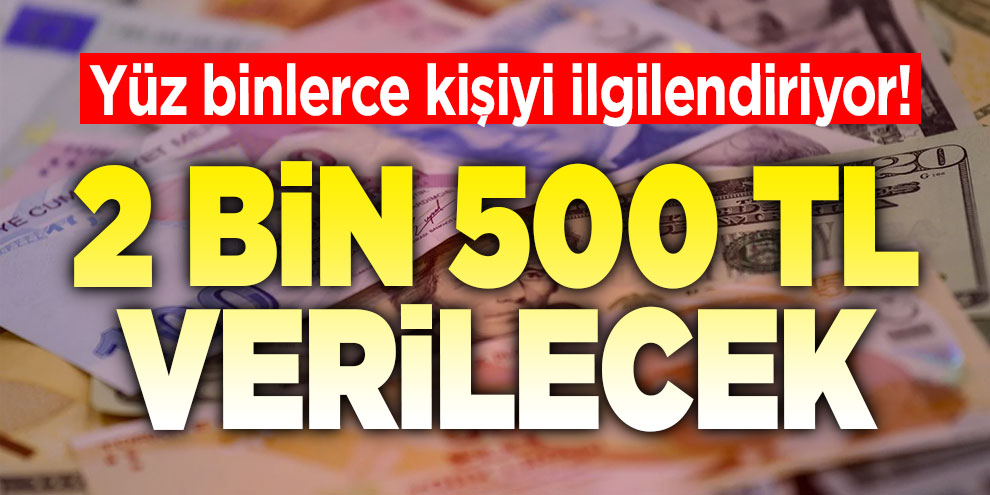 Yüz binlerce kişiyi ilgilendiriyor! 2 bin 500 TL verilecek