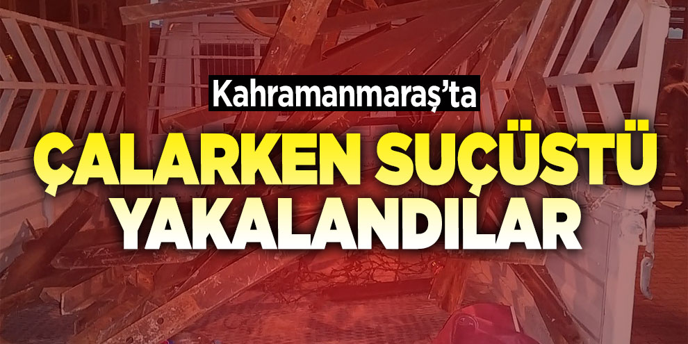 Elektrik direğini çalarken suçüstü yakalandılar