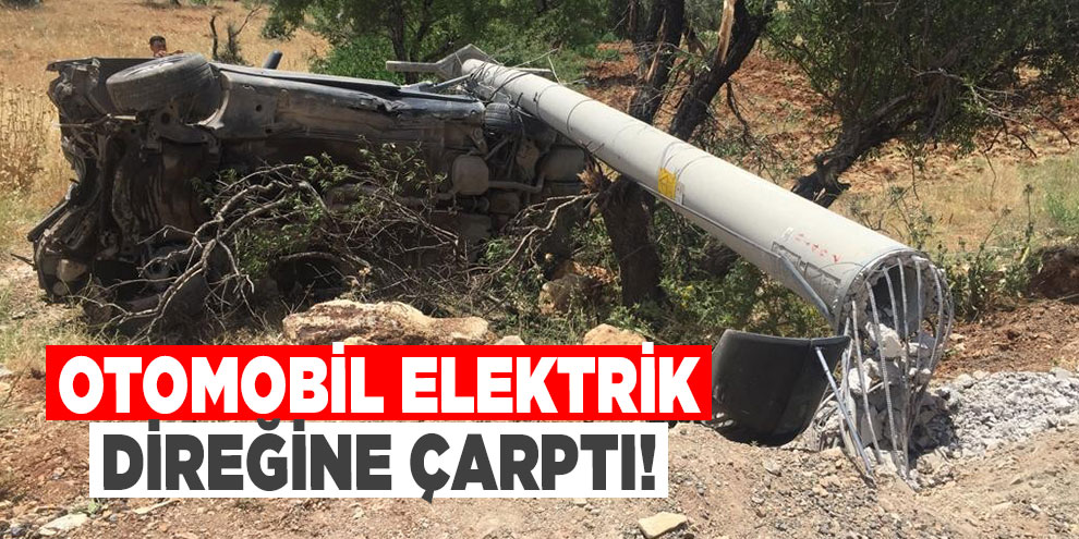 Otomobil elektrik direğine çarptı: 3 yaralı