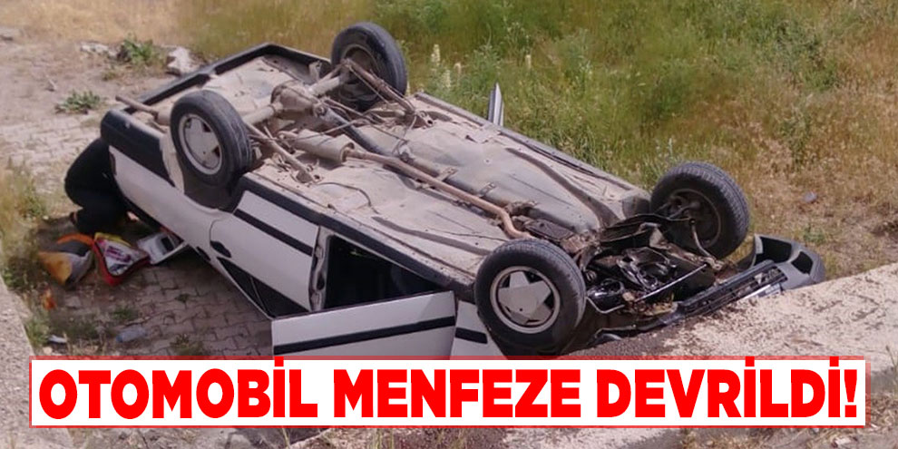 Otomobil menfeze devrildi: 4 yaralı