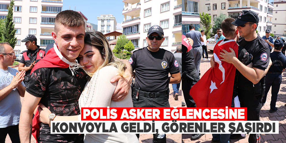 Polis asker eğlencesine konvoyla geldi, görenler şaşırdı