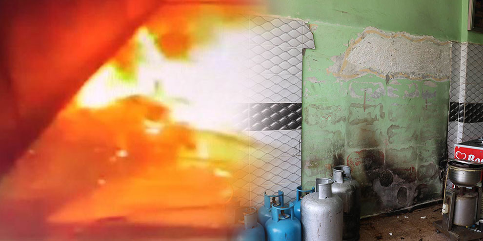 İş yerindeki patlama güvenlik kamerasında