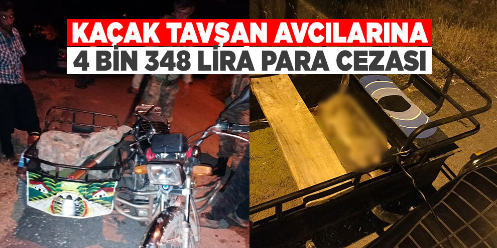 Kaçak tavşan avcılarına 4 bin 348 lira para cezası