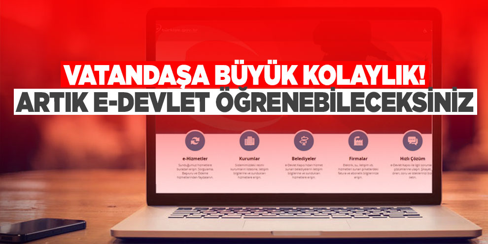 Vatandaşa büyük kolaylık! Artık e-devlet öğrenebileceksiniz