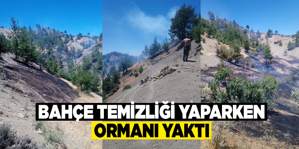 Bahçe temizliği yaparken ormanı yaktı