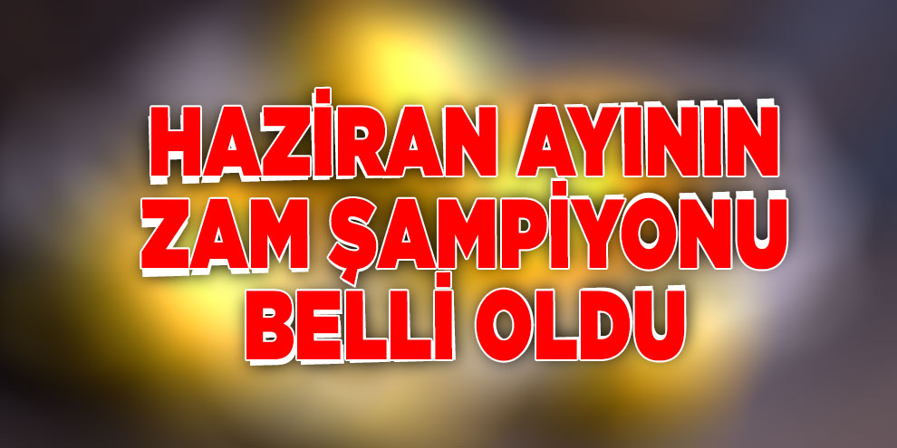 Haziran ayının zam şampiyonu belli oldu