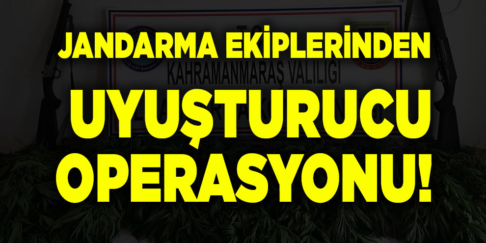 Kahramanmaraş’ta Jandarma ekiplerinden uyuşturucu operasyonu!