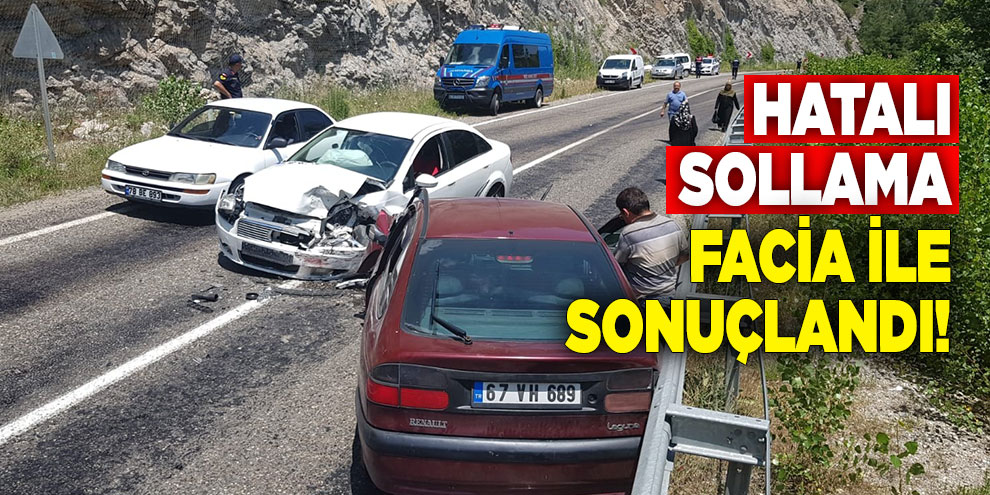 Hatalı sollama yaptı, karşıdan gelen otomobille çarpıştı
