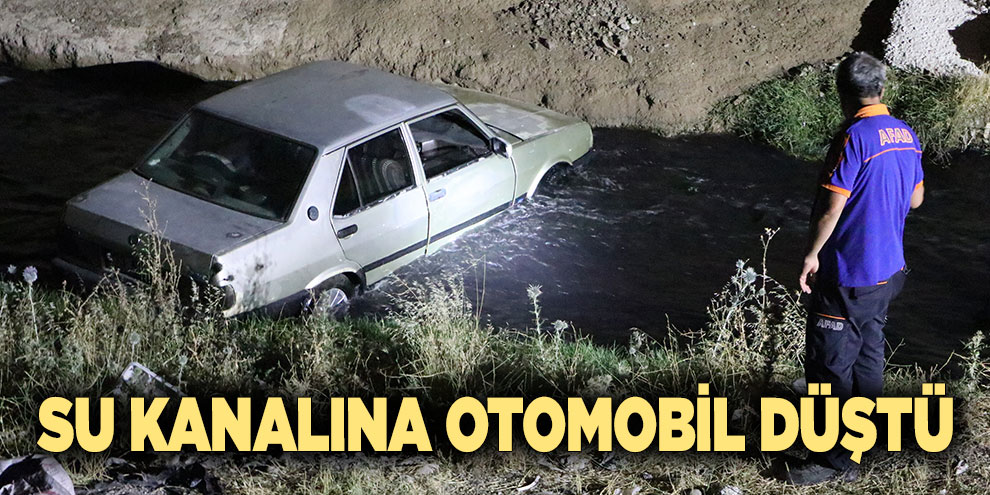 Su kanalına otomobil düştü