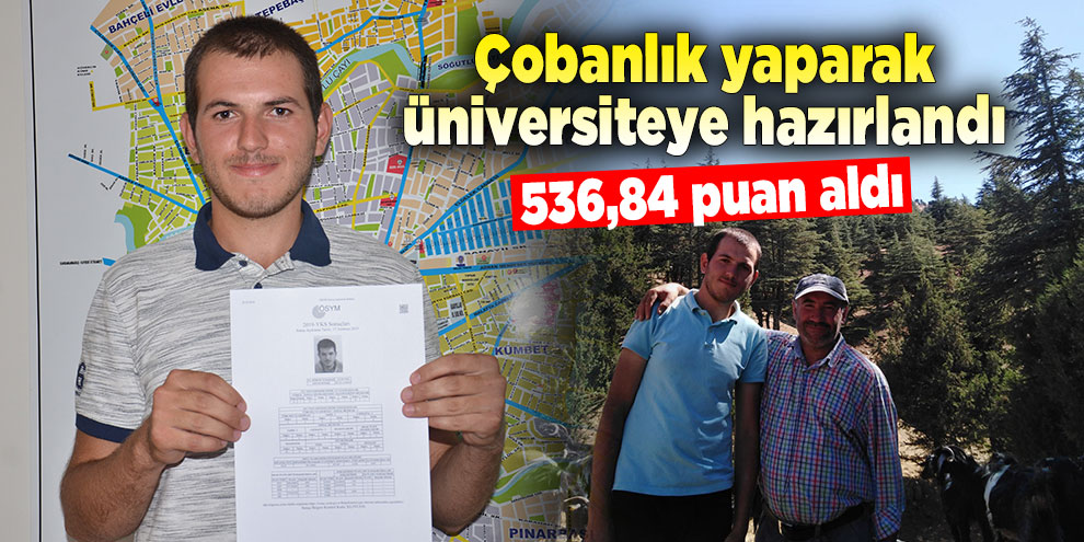 Çobanlık yaparak üniversiteye hazırlandı, 536,84 puan aldı