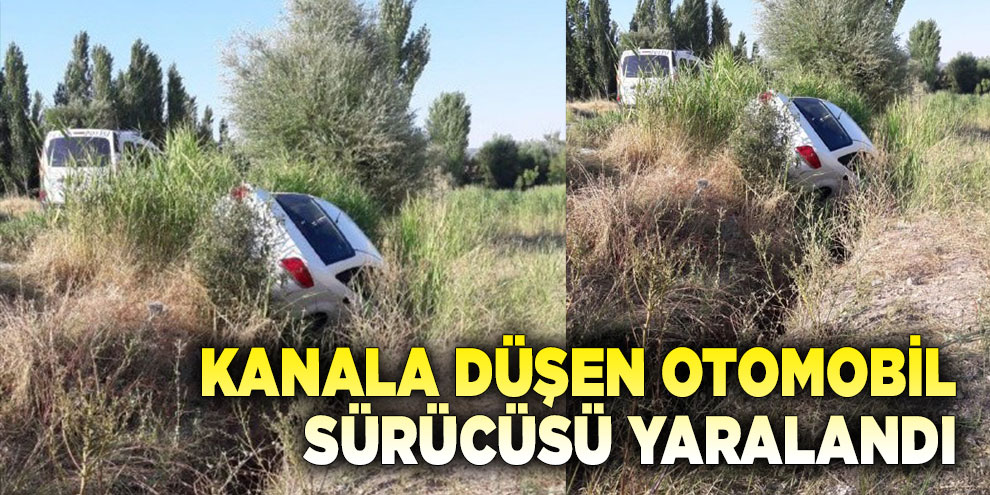 Kanala düşen otomobil sürücüsü yaralandı