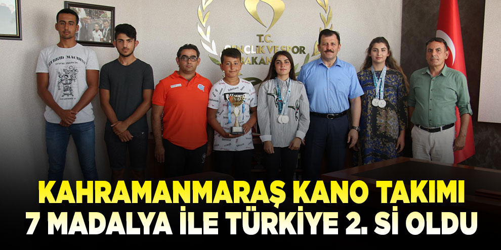 Kahramanmaraş kano takımı 7 madalya ile Türkiye 2. si oldu