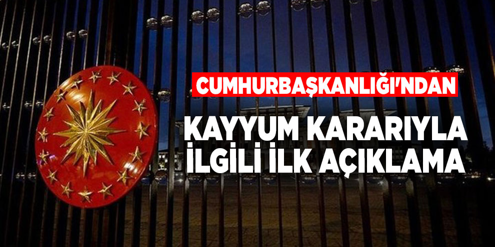 Cumhurbaşkanlığı'ndan kayyum kararıyla ilgili ilk açıklama