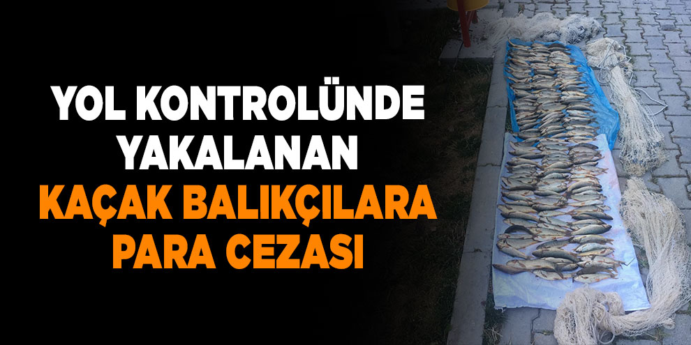 Yol kontrolünde yakalanan kaçak balıkçılara para cezası
