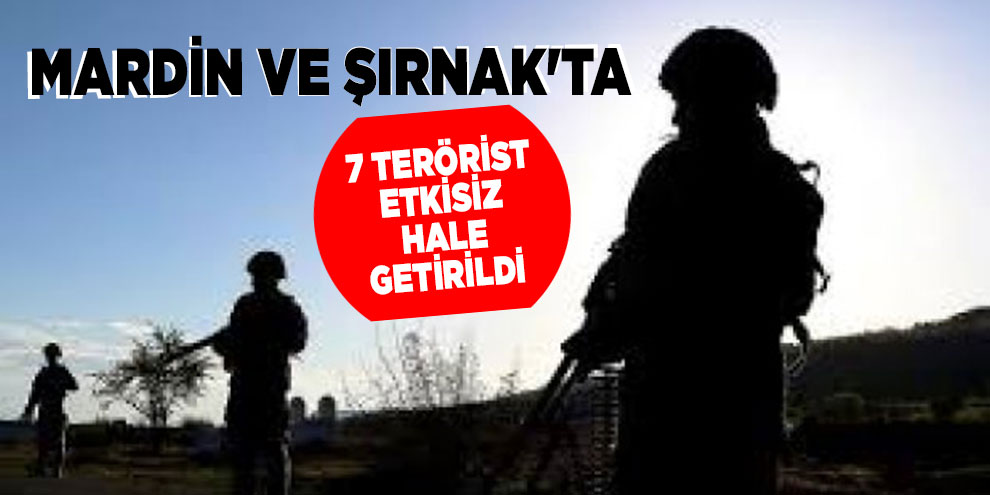Mardin ve Şırnak'ta 7 terörist etkisiz hale getirildi