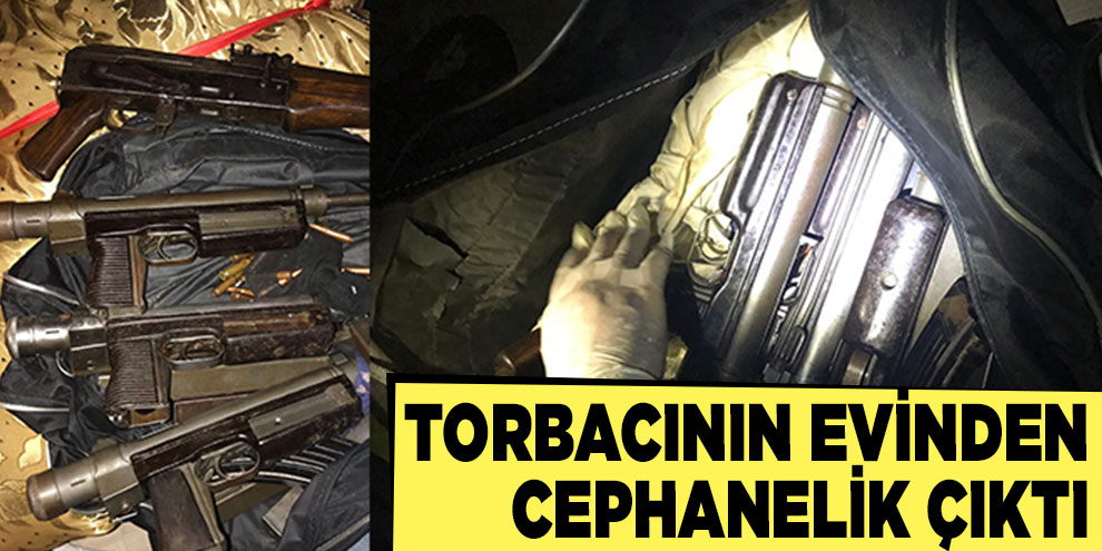 Torbacının evinden cephanelik çıktı