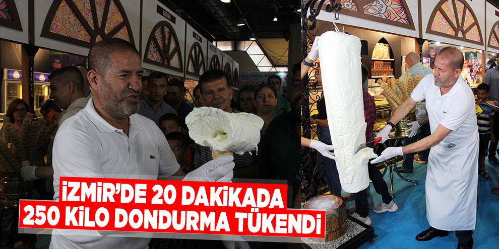 İzmir’de 20 dakikada 250 kilo dondurma tükendi