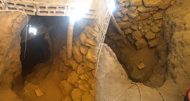 Eve giren jandarma 33 metrelik tünelle karşılaştı