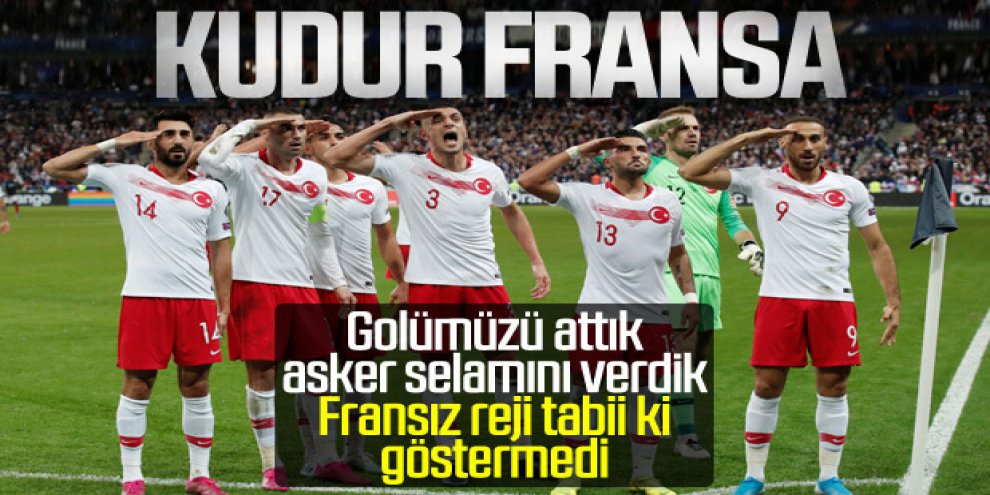 Futbolcularımız Fransa'da asker selamı verdi