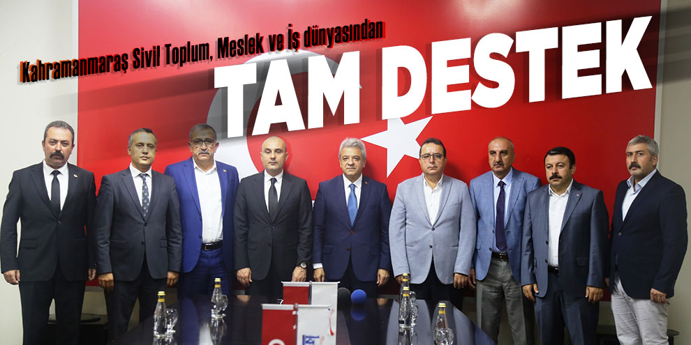 Kahramanmaraş Sivil Toplum, Meslek ve İş dünyasından tam destek