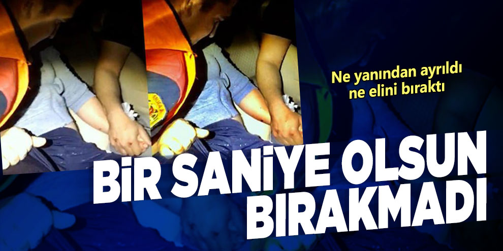 Eşinin elini bir saniye bile bırakmadı