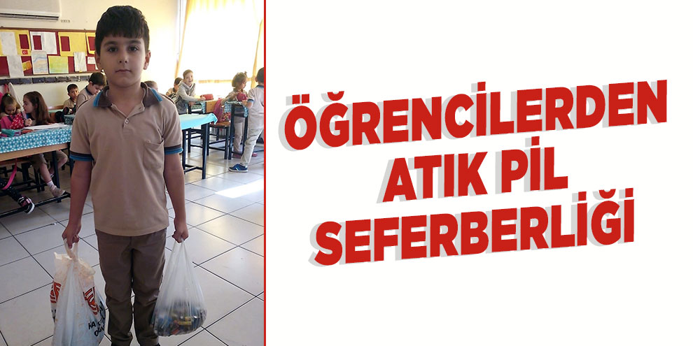 Öğrencilerden atık pil seferberliği