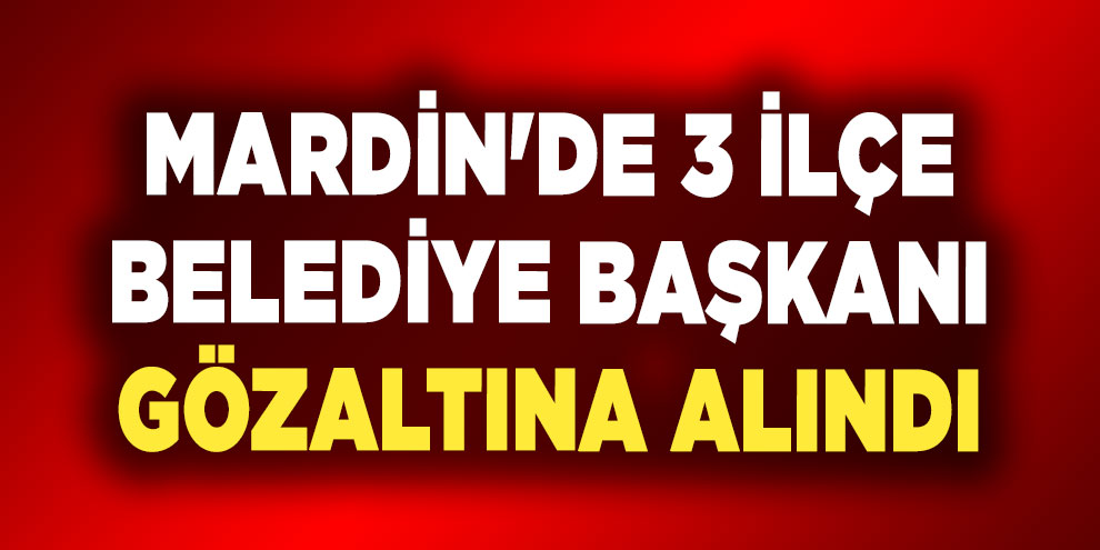 Mardin'de 3 ilçe belediye başkanı gözaltına alındı