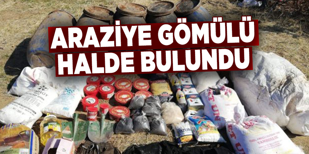 Teröristlere ait toprağa gömülü patlayıcı ele geçirildi