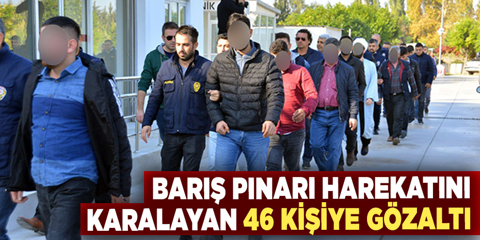 Barış Pınarı Harekatını karalayan 46 kişiye gözaltı