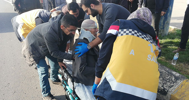 Üst geçidi kullanmayan yaşlı adama kamyonet çarptı