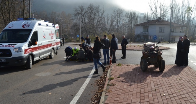 ATV aracı devrildi, sürücüsü yaralandı