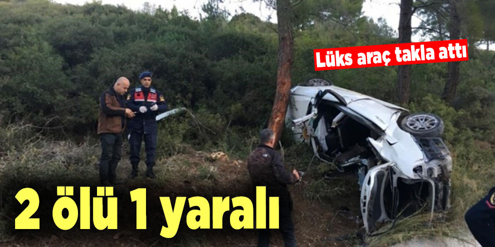 Lüks araç takla attı; 2 ölü 1 yaralı