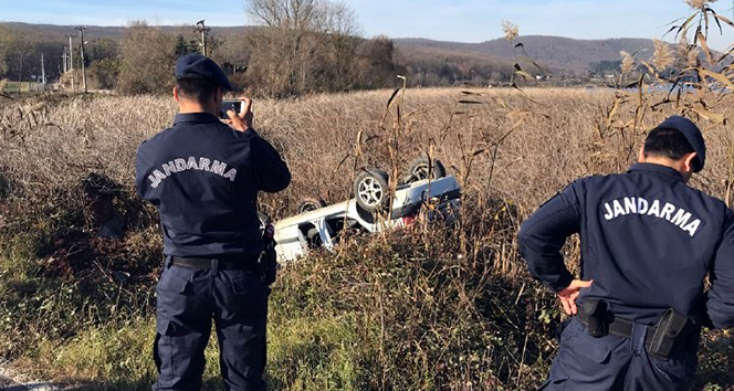 Otomobil takla atarak sazlığa uçtu: 1 yaralı