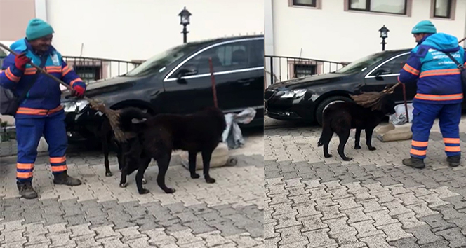 Temizlik işçisinden iç ısıtan görüntüler