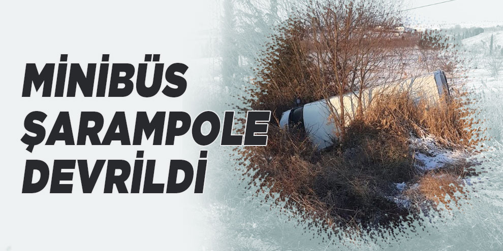 Minibüs şarampole devrildi