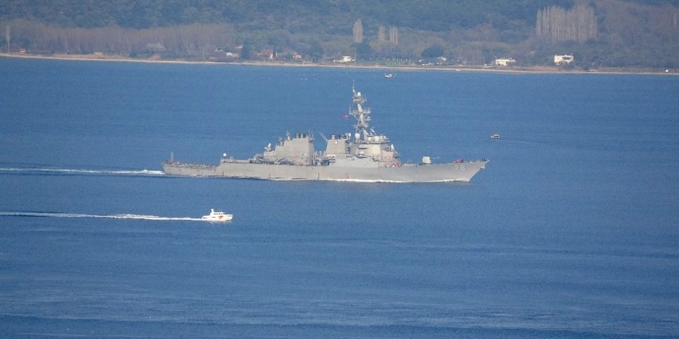 ABD savaş gemisi Çanakkale Boğazı’ndan geçti