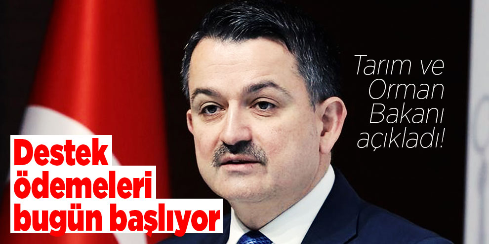 Tarım ve Orman Bakanı açıkladı! 'Destek Ödemeleri bugün başlıyor'