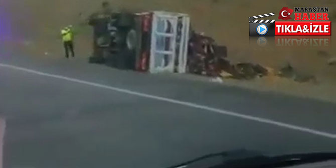 Kahramanmaraş'ta kavun yüklü kamyonet devrildi