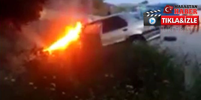 İki otomobil çarpıştı, araçlardan biri alev aldı!