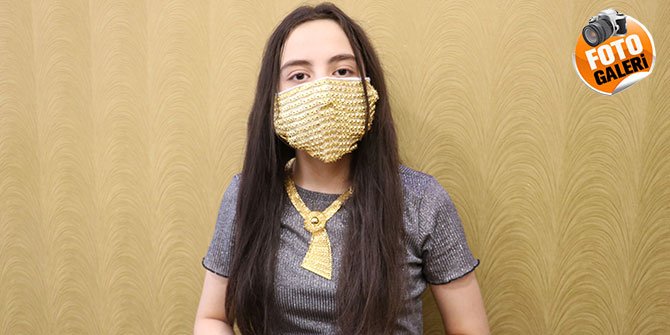 Kahramanmaraşlı kuyumculardan gelinlere altın işlemeli maske