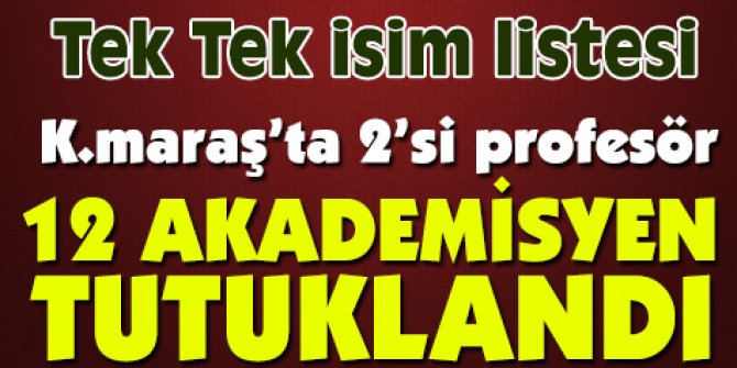 Kahramanmaraş’ta ikisi profesör 12 akademisyen tutuklandı
