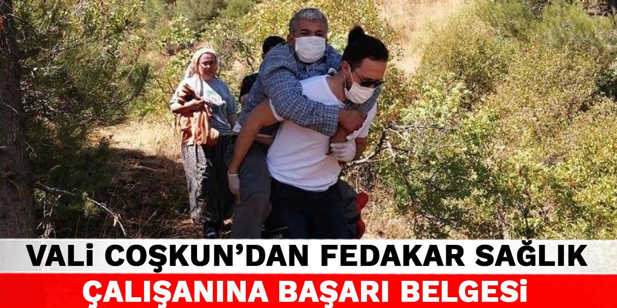 Vali Coşkun’dan Fedakar Sağlık Çalışanına Başarı Belgesi