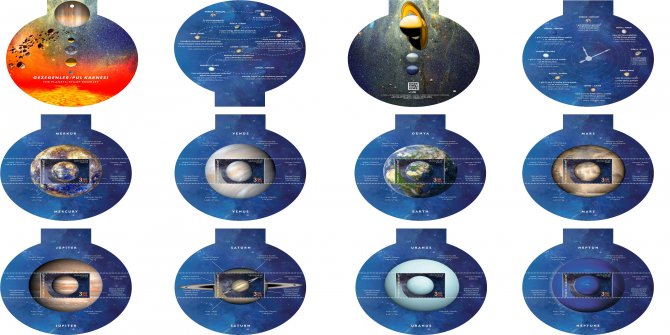 PTT'den "Gezegenler" konulu anma pulu ve ilk gün zarfı