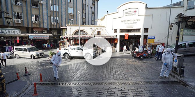 Kahramanmaraş’ta ortak kullanım alanları dezenfekte edildi