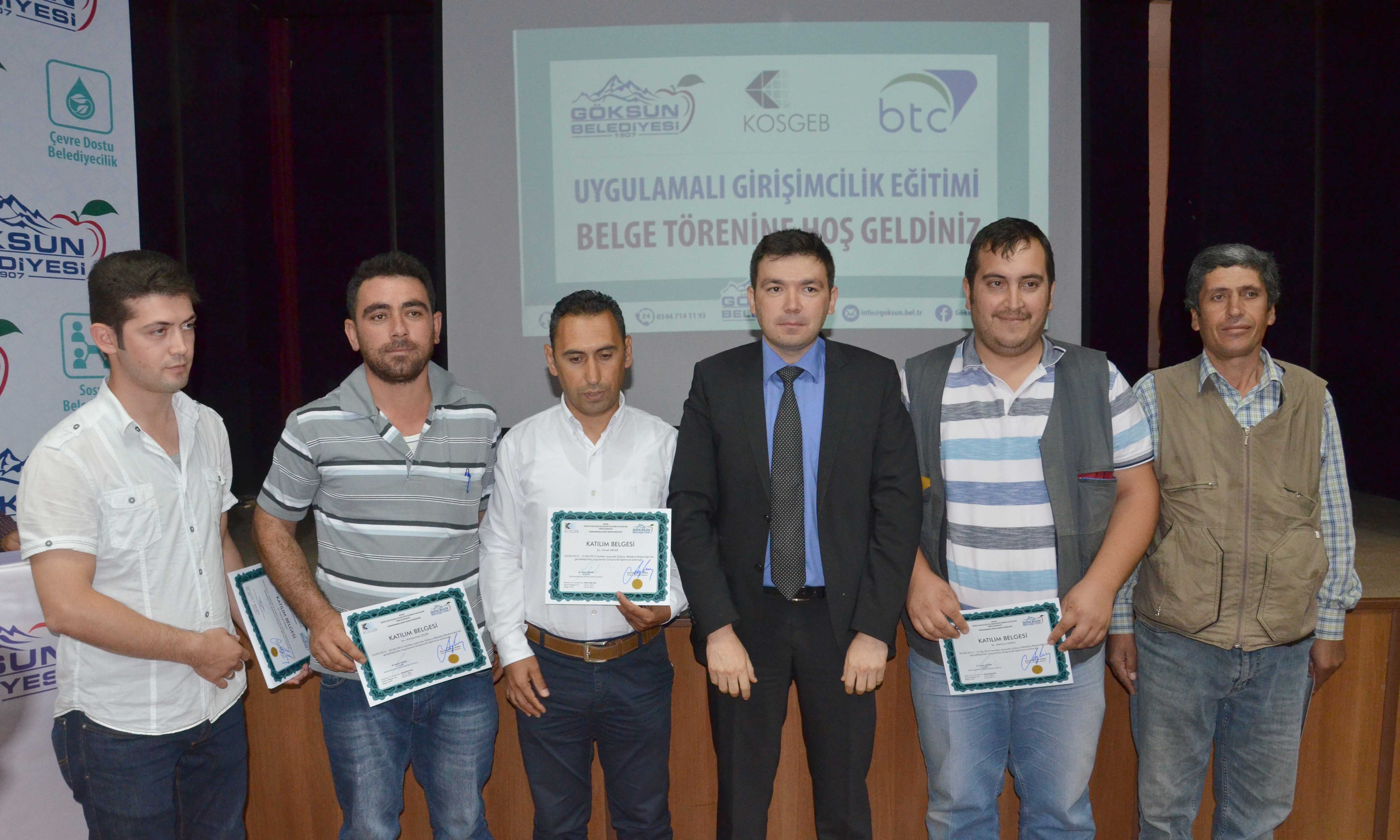 GÖKSUN’DA GİRİŞİMCİLER BELGELERİNİ ALDI