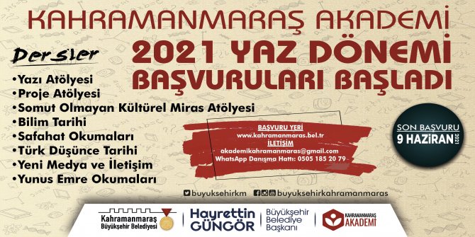 Kahramanmaraş Akademi’de yaz dönemi başvuruları başladı!